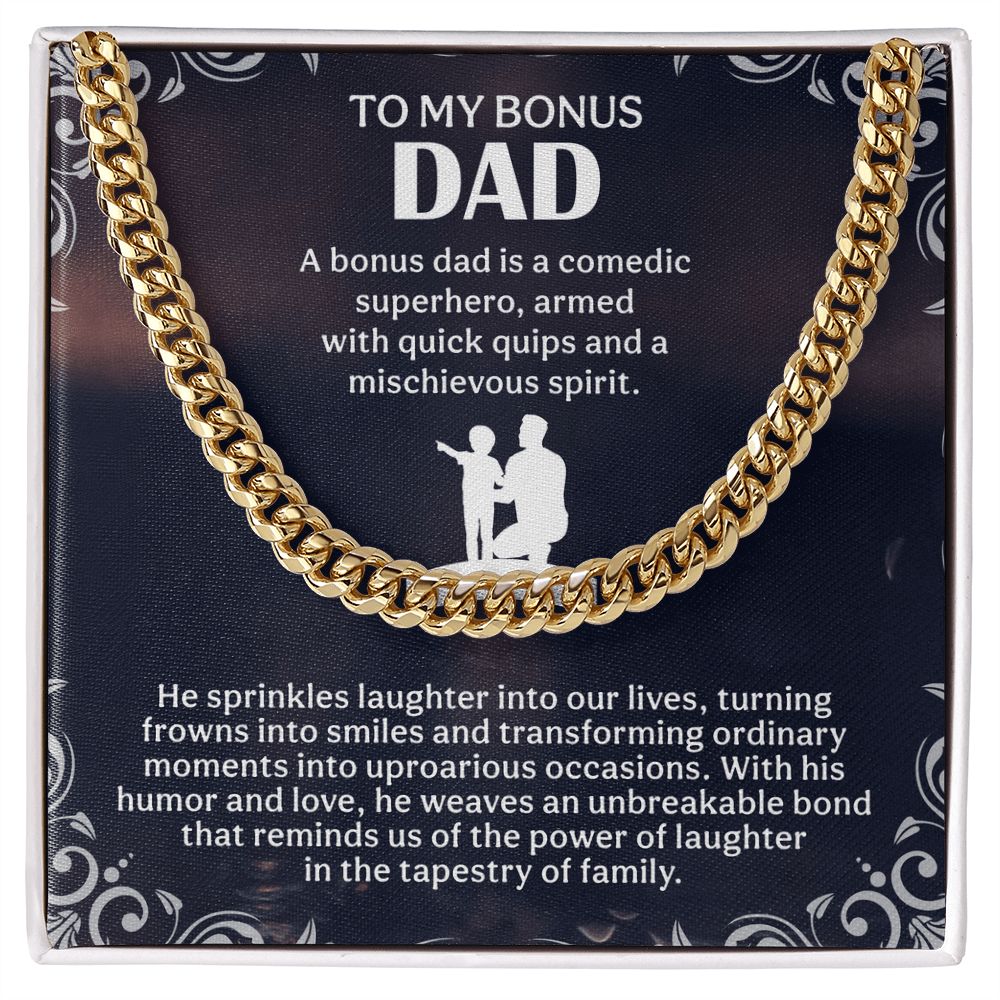To My Bonus dad Cuban Link Chain - Beauty Belliss
